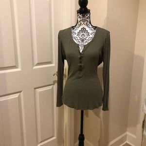 Rubbed long sleeve T-shirt